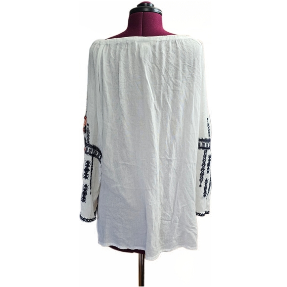 Cute Options Embroidered Guazy Bohemian Long Sleeve Tunic Blouse - Picture 6 of 14